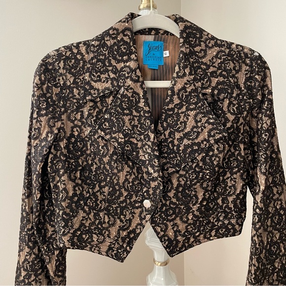 Vintage Christian Lacroix Short Lace Blazer Jacket Size 40 EU 6 US - Picture 2 of 12
